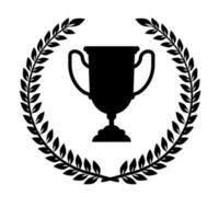 Vector silhouette of trophy on white background