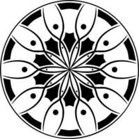 Vector silhouette of ornament on white background