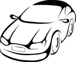 Vector silhouette of car on white background