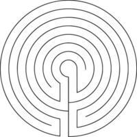 Vector silhouette of labyrinth on white background