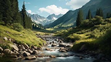 Mountain river. Illustration photo