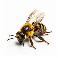 Macro bee isolated. Illustration photo