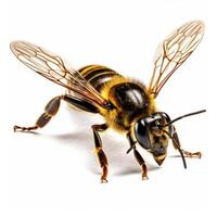 Macro bee isolated. Illustration photo