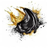 Black and golden splash. Illustration photo