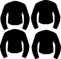 Vector silhouette of sweaters on white background