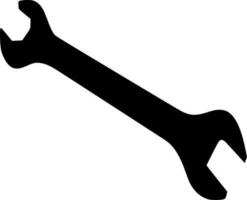 Vector silhouette of wrench tool on white background