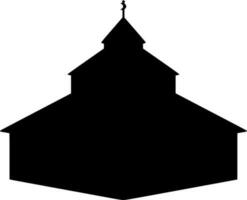 Vector silhouette of mosque on white background