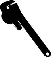 Vector silhouette of wrench tool on white background