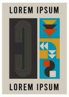 Abstract bauhaus poster. Modern geometric elements in trendy retro style. Memphis design. vector