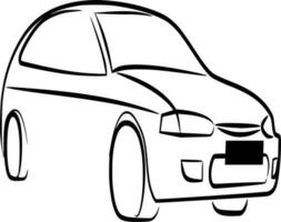 Vector silhouette of car on white background