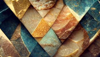 Marble effect background or texture. Spectacular abstract glistening golden solid liquid waves. Swirling golden and blue pastel pattern, shining golden color, marble geometric, photo