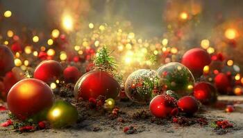 Christmas new year background, dynamic vibrant holidays concept Xmas with copy space 3d rendering. Merry christmas and happy new year celebration photo