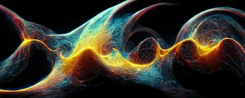 Illusion or dream, innovation or exploration, technology or sci fi. Physics quantum fluctuations 8k octane rendered ultra realistic. photo