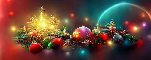 Christmas new year background, dynamic vibrant holidays concept Xmas with copy space 3d rendering. Merry christmas and happy new year celebration photo