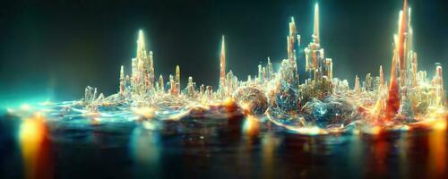 Illusion or dream, innovation or exploration, technology or sci fi. Physics quantum fluctuations 8k octane rendered ultra realistic. photo