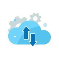 process of transferring data to the cloud server concept illustration flat design vector eps10. modern graphic element for landing page ui, infographic, icon