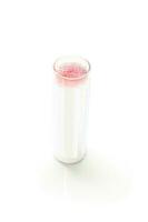 Medical capillary glass tube in container on white background with shadow. Designed for both safe blood collection as well as accurate micro-hematocrit determinations Precision. photo