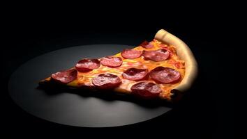 A pizza with pepperoni on it, photo