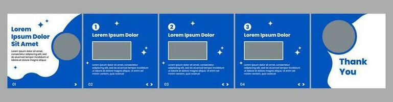 carousel or microblog template layout for social media posts. social media template with blue theme vector