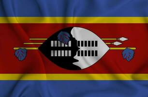 Realistic waving flag of Eswatini, 3d illustration photo