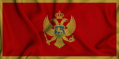 Realistic waving flag of Montenegr, 3d illustration photo