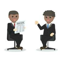 businessman african comunication insteraction design character on white background vector