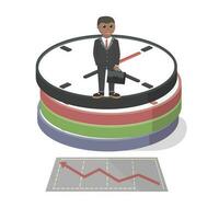 businessman african wasteing time pensively design character on white background vector