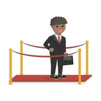 businessman african in red carpet design character on white backgroundon vector