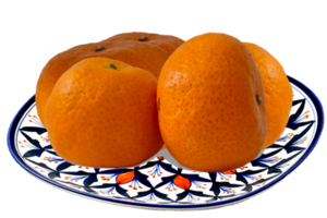 Orange Mandarin im Teller png