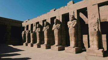 standbeelden in de oude Karnak tempel, Egypte video
