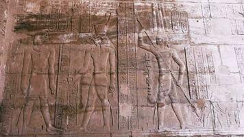 mur peintures de un ancien civilisation dans le temple de edfou, Egypte video