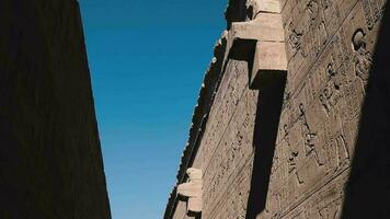 parete dipinti di un antico civiltà nel il tempio di edfu, Egitto video