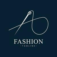 a fashion and needle works logo vector