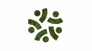 grön skog enhet symbol video. fn samtal på Allt nationer till arbete tillsammans till tackla klimat förändra, enhet logotyp ikon, spara vår värld, sluta förorening, internationell dag av ickevåld, video