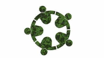 grön skog enhet symbol video. fn samtal på Allt nationer till arbete tillsammans till tackla klimat förändra, enhet logotyp ikon, spara vår värld, sluta förorening, internationell dag av ickevåld, video