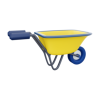 Garden cart 3D renderin. Handcart. 3D rendering of a gardening tool for carrying loads.3d render handcart icon. png