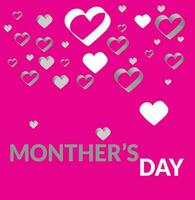 Background monther's day hearts on a white 3d.For design abstract banner,etc. vector