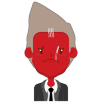 business man sick face cartoon cute png