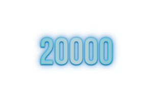 20000 subscribers celebration greeting Number with bannerneon design png