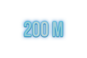 200 million subscribers celebration greeting Number with bannerneon design png