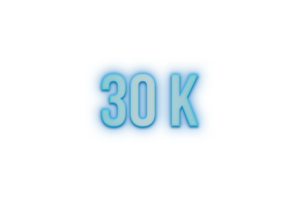 30 k subscribers celebration greeting Number with bannerneon design png