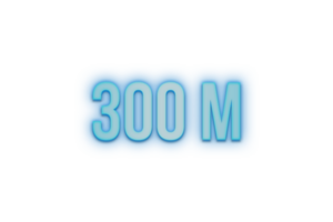 300 million subscribers celebration greeting Number with bannerneon design png