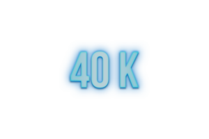 40 k subscribers celebration greeting Number with bannerneon design png