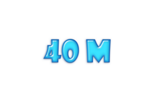 40 million les abonnés fête salutation nombre avec bleu brillant conception png