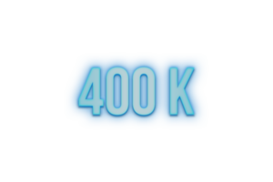 400 k subscribers celebration greeting Number with bannerneon design png