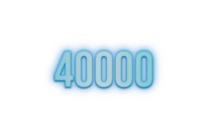 40000 iscritti celebrazione saluto numero con bannerneon design png