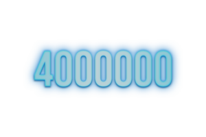 4000000 subscribers celebration greeting Number with bannerneon design png