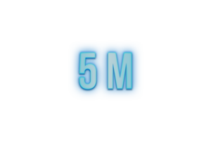 5 million subscribers celebration greeting Number with bannerneon design png