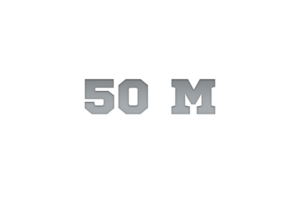 50 million subscribers celebration greeting Number with metal engriving design png