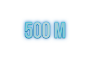 500 miljon prenumeranter firande hälsning siffra med bannerneon design png